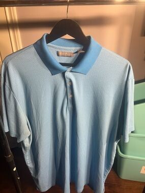 Daniel Cremieux Sky Blue Polo with Deeper Blue Collar